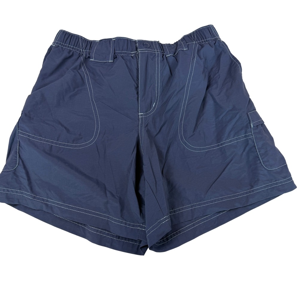 Columbia Womens Navy Blue Nylon Hiking Cargo Shorts Size S Contrast Stitch